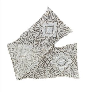 Antique white cotton lace table runner
